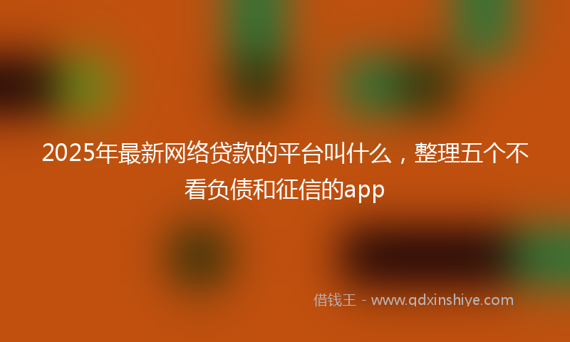 2025年最新网络贷款的平台叫什么，整理五个不看负债和征信的app