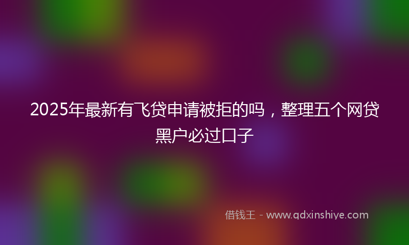 2025年最新有飞贷申请被拒的吗，整理五个网贷黑户必过口子