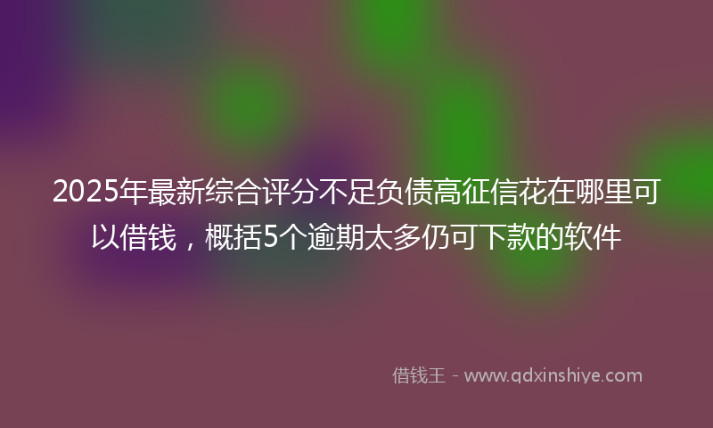 2025年最新综合评分不足负债高征信花在哪里可以借钱，概括5个逾期太多仍可下款的软件