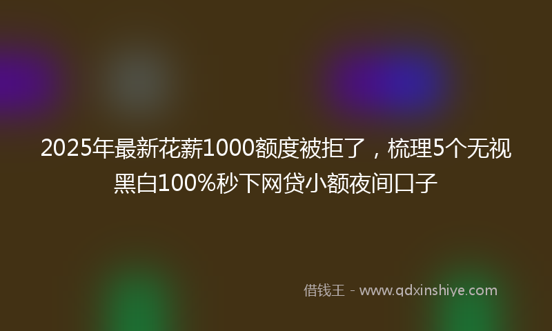 2025年最新花薪1000额度被拒了，梳理5个无视黑白100%秒下网贷小额夜间口子
