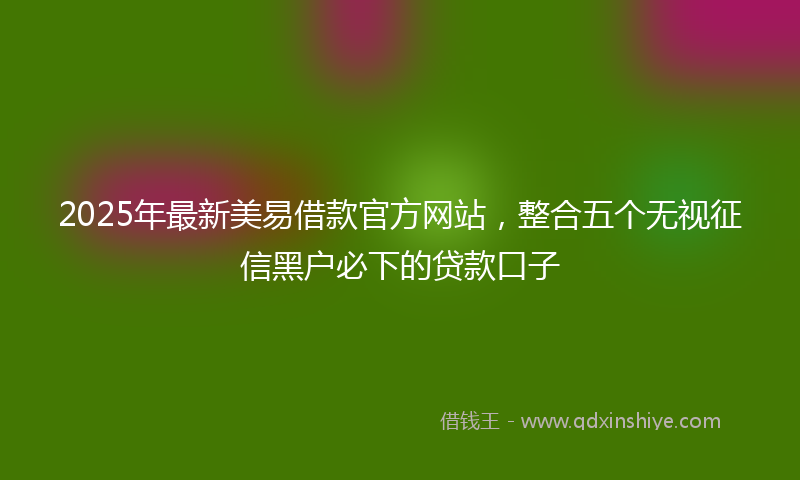 2025年最新美易借款官方网站，整合五个无视征信黑户必下的贷款口子