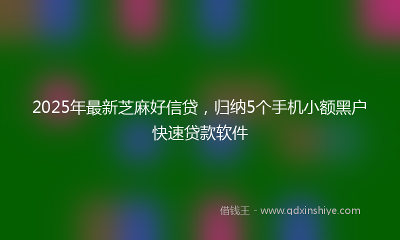 2025年最新芝麻好信贷，归纳5个手机小额黑户快速贷款软件