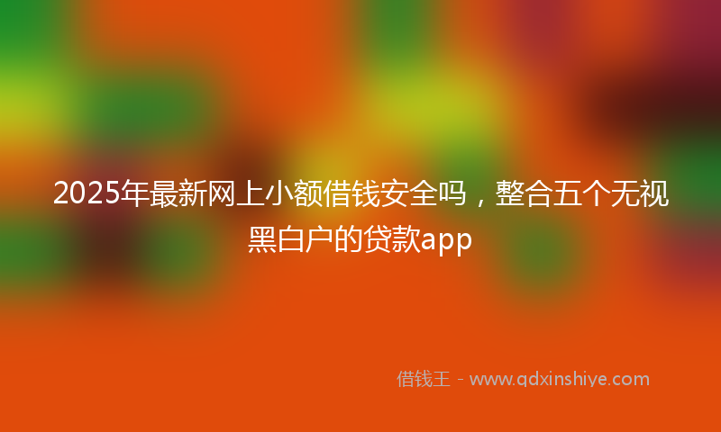 2025年最新网上小额借钱安全吗，整合五个无视黑白户的贷款app