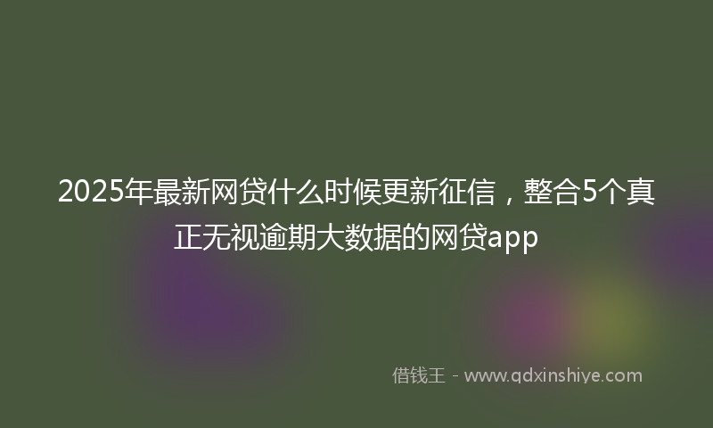 2025年最新网贷什么时候更新征信，整合5个真正无视逾期大数据的网贷app