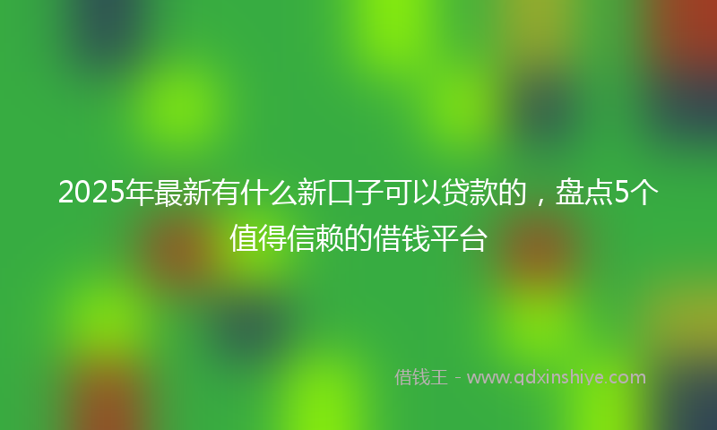 2025年最新有什么新口子可以贷款的，盘点5个值得信赖的借钱平台