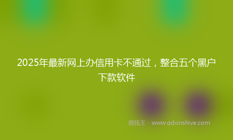 2025年最新网上办信用卡不通过，整合五个黑户下款软件