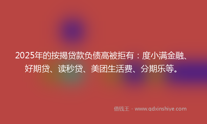 2025年的按揭贷款负债高被拒有：度小满金融、好期贷、读秒贷、美团生活费、分期乐等。