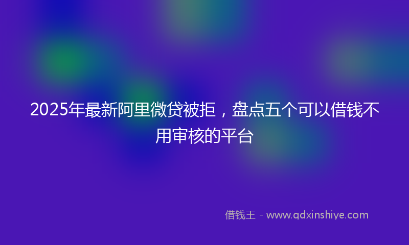 2025年最新阿里微贷被拒，盘点五个可以借钱不用审核的平台
