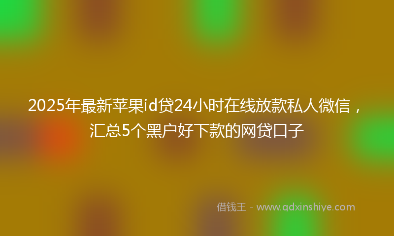2025年最新苹果id贷24小时在线放款私人微信，汇总5个黑户好下款的网贷口子