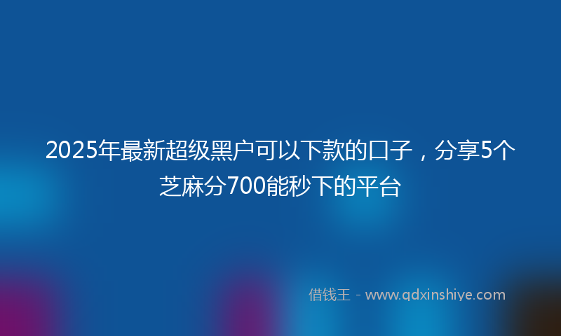 2025年最新超级黑户可以下款的口子，分享5个芝麻分700能秒下的平台