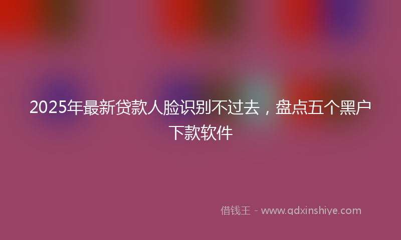 2025年最新贷款人脸识别不过去，盘点五个黑户下款软件