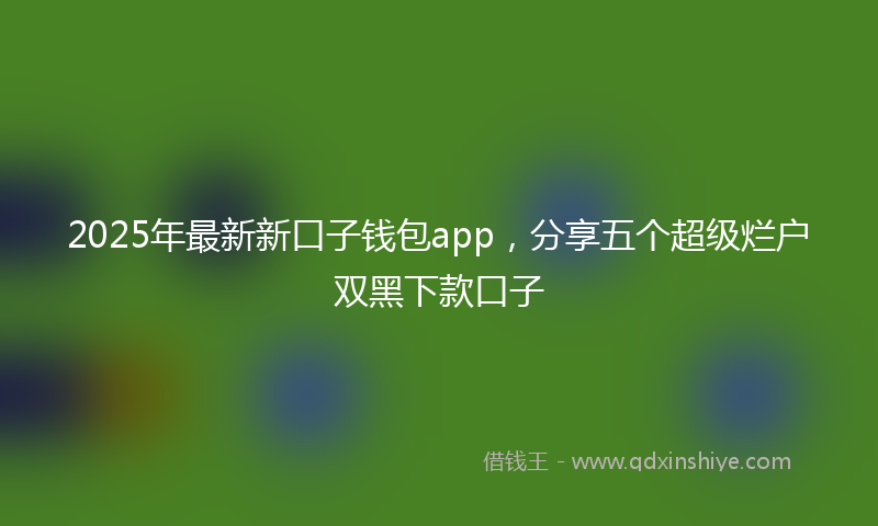 2025年最新新口子钱包app，分享五个超级烂户双黑下款口子