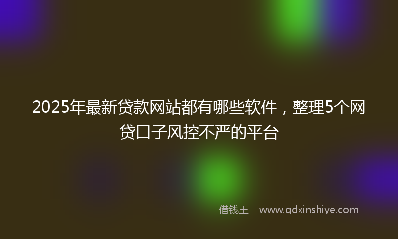 2025年最新贷款网站都有哪些软件，整理5个网贷口子风控不严的平台