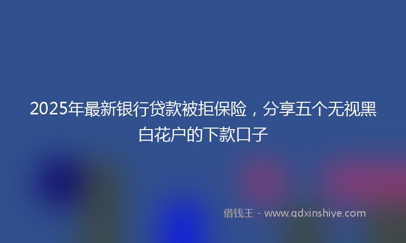 2025年最新银行贷款被拒保险，分享五个无视黑白花户的下款口子