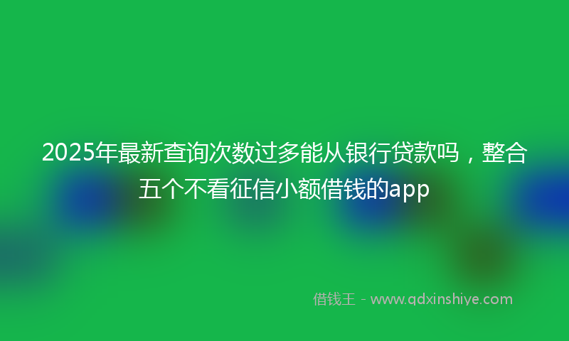 2025年最新查询次数过多能从银行贷款吗，整合五个不看征信小额借钱的app