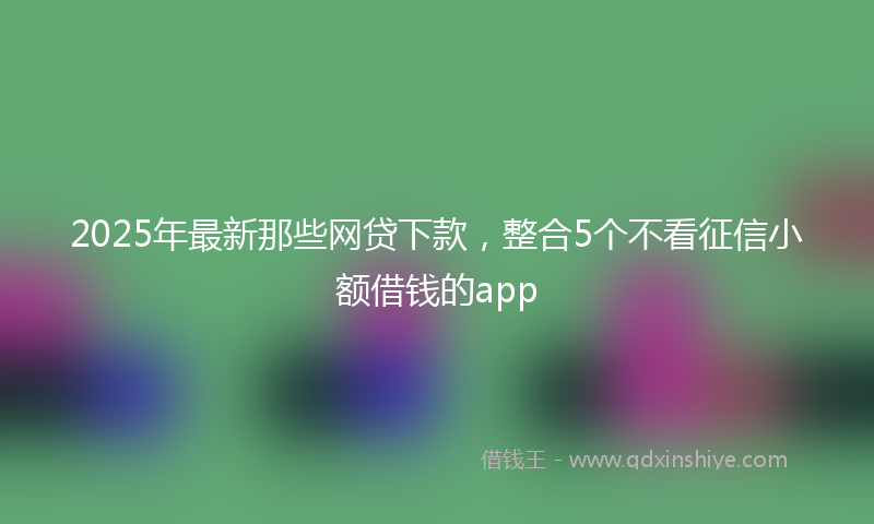 2025年最新那些网贷下款，整合5个不看征信小额借钱的app