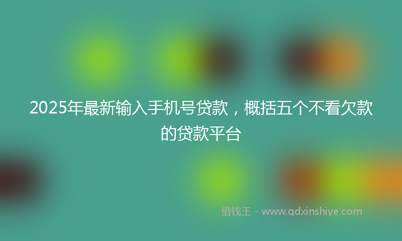 2025年最新输入手机号贷款，概括五个不看欠款的贷款平台