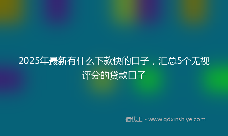 2025年最新有什么下款快的口子，汇总5个无视评分的贷款口子
