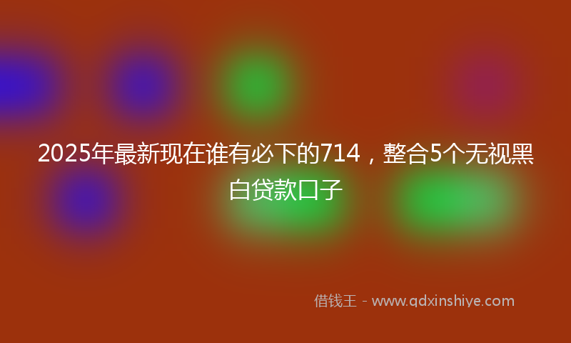 2025年最新现在谁有必下的714，整合5个无视黑白贷款口子