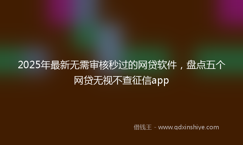 2025年最新无需审核秒过的网贷软件，盘点五个网贷无视不查征信app