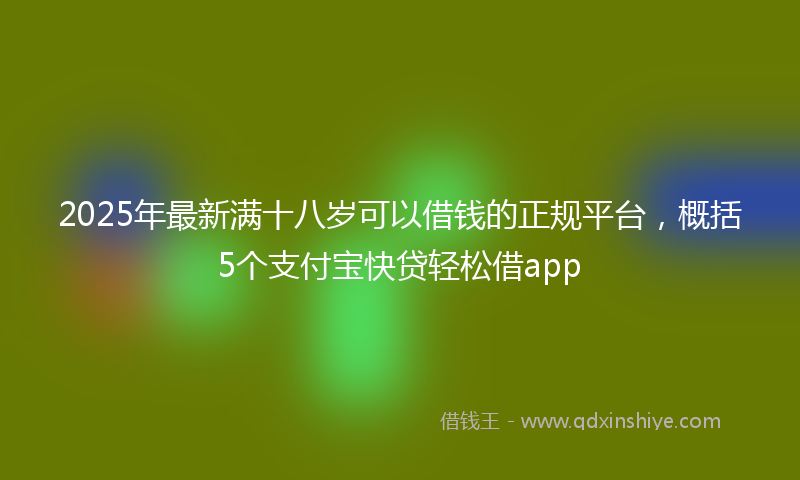 2025年最新满十八岁可以借钱的正规平台，概括5个支付宝快贷轻松借app