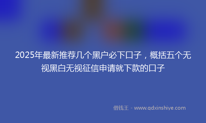 2025年最新推荐几个黑户必下口子，概括五个无视黑白无视征信申请就下款的口子