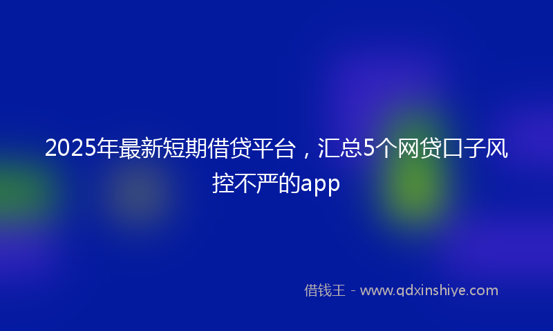 2025年最新短期借贷平台，汇总5个网贷口子风控不严的app
