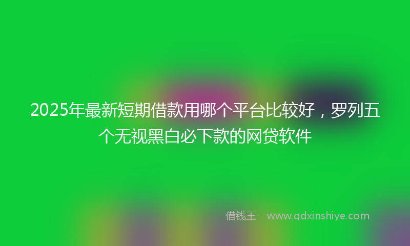 2025年最新短期借款用哪个平台比较好，罗列五个无视黑白必下款的网贷软件
