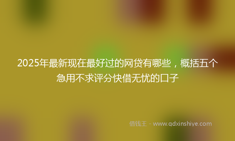 2025年最新现在最好过的网贷有哪些，概括五个急用不求评分快借无忧的口子