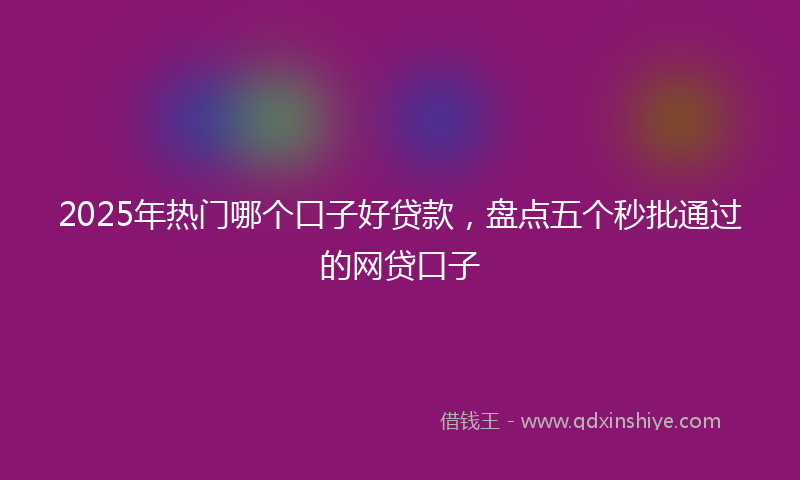 2025年热门哪个口子好贷款，盘点五个秒批通过的网贷口子
