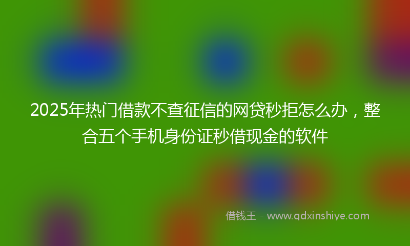2025年热门借款不查征信的网贷秒拒怎么办，整合五个手机身份证秒借现金的软件