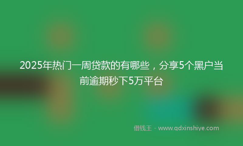 2025年热门一周贷款的有哪些，分享5个黑户当前逾期秒下5万平台