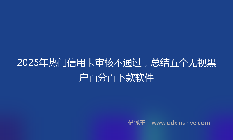 2025年热门信用卡审核不通过，总结五个无视黑户百分百下款软件