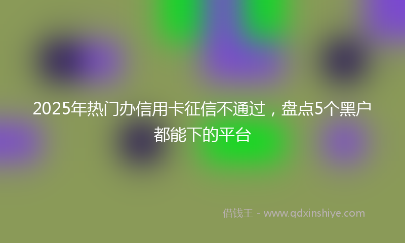 2025年热门办信用卡征信不通过，盘点5个黑户都能下的平台