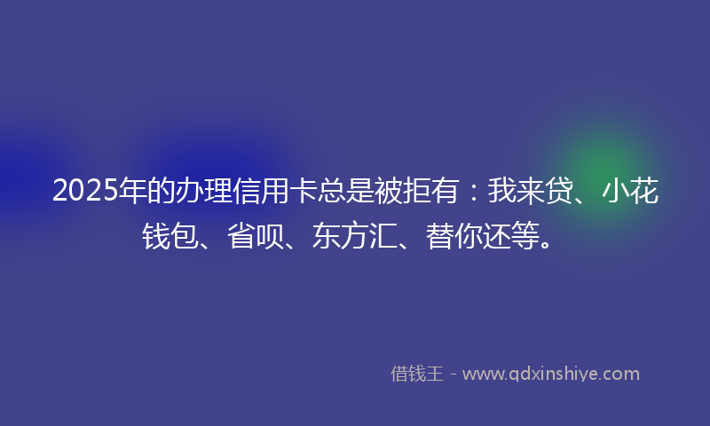 2025年的办理信用卡总是被拒有：我来贷、小花钱包、省呗、东方汇、替你还等。
