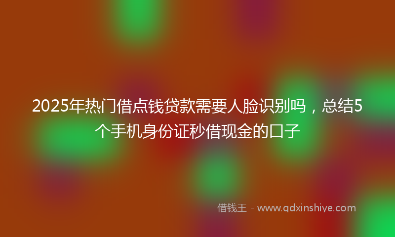 2025年热门借点钱贷款需要人脸识别吗，总结5个手机身份证秒借现金的口子