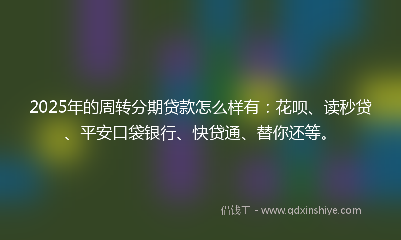2025年的周转分期贷款怎么样有：花呗、读秒贷、平安口袋银行、快贷通、替你还等。
