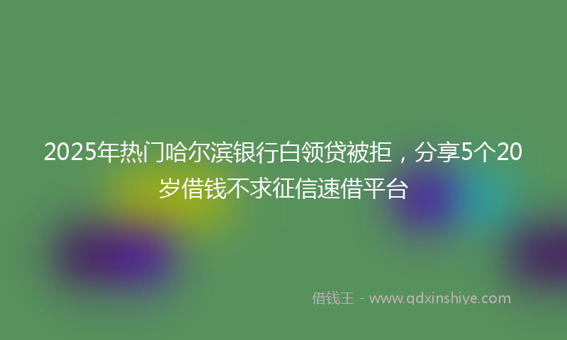 2025年热门哈尔滨银行白领贷被拒，分享5个20岁借钱不求征信速借平台