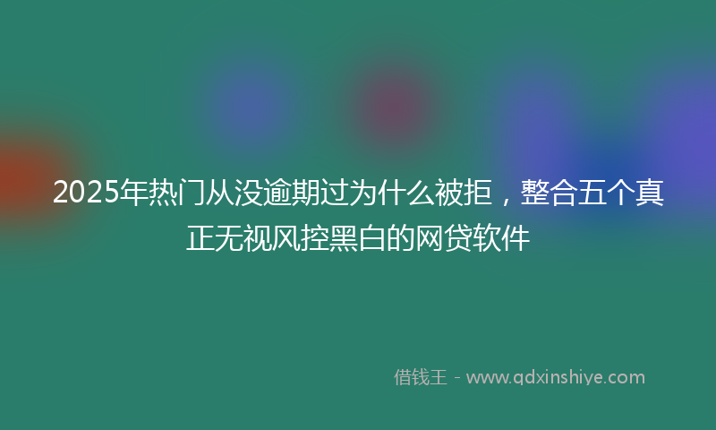 2025年热门从没逾期过为什么被拒，整合五个真正无视风控黑白的网贷软件