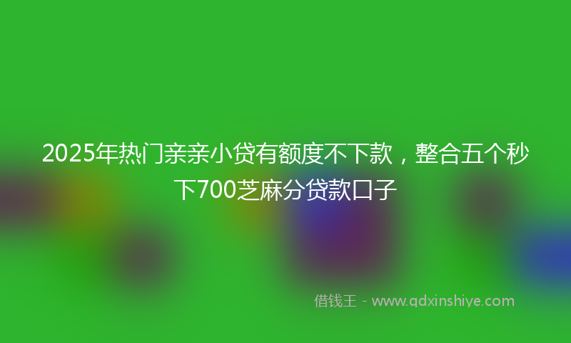 2025年热门亲亲小贷有额度不下款，整合五个秒下700芝麻分贷款口子
