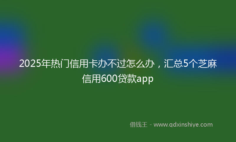 2025年热门信用卡办不过怎么办，汇总5个芝麻信用600贷款app