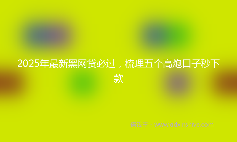 2025年最新黑网贷必过，梳理五个高炮口子秒下款