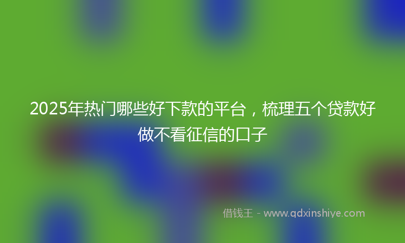 2025年热门哪些好下款的平台，梳理五个贷款好做不看征信的口子