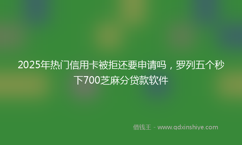 2025年热门信用卡被拒还要申请吗，罗列五个秒下700芝麻分贷款软件