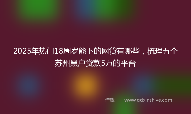 2025年热门18周岁能下的网贷有哪些，梳理五个苏州黑户贷款5万的平台