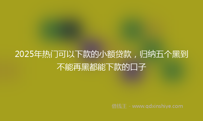 2025年热门可以下款的小额贷款，归纳五个黑到不能再黑都能下款的口子