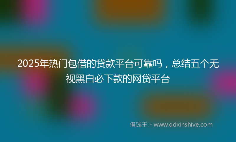 2025年热门包借的贷款平台可靠吗，总结五个无视黑白必下款的网贷平台