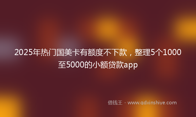 2025年热门国美卡有额度不下款，整理5个1000至5000的小额贷款app
