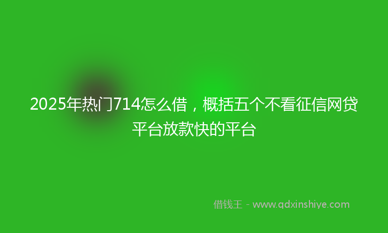 2025年热门714怎么借，概括五个不看征信网贷平台放款快的平台