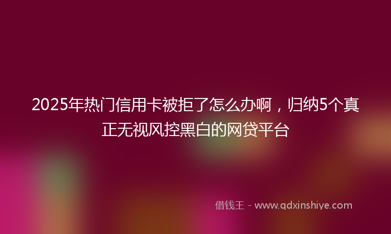 2025年热门信用卡被拒了怎么办啊，归纳5个真正无视风控黑白的网贷平台